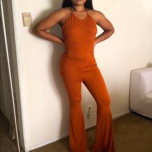Halter Jumpsuit - Terracotta - Size 6